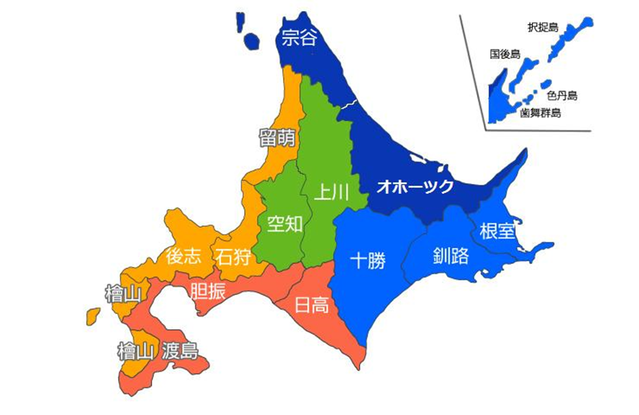 北海道地図（管内別）